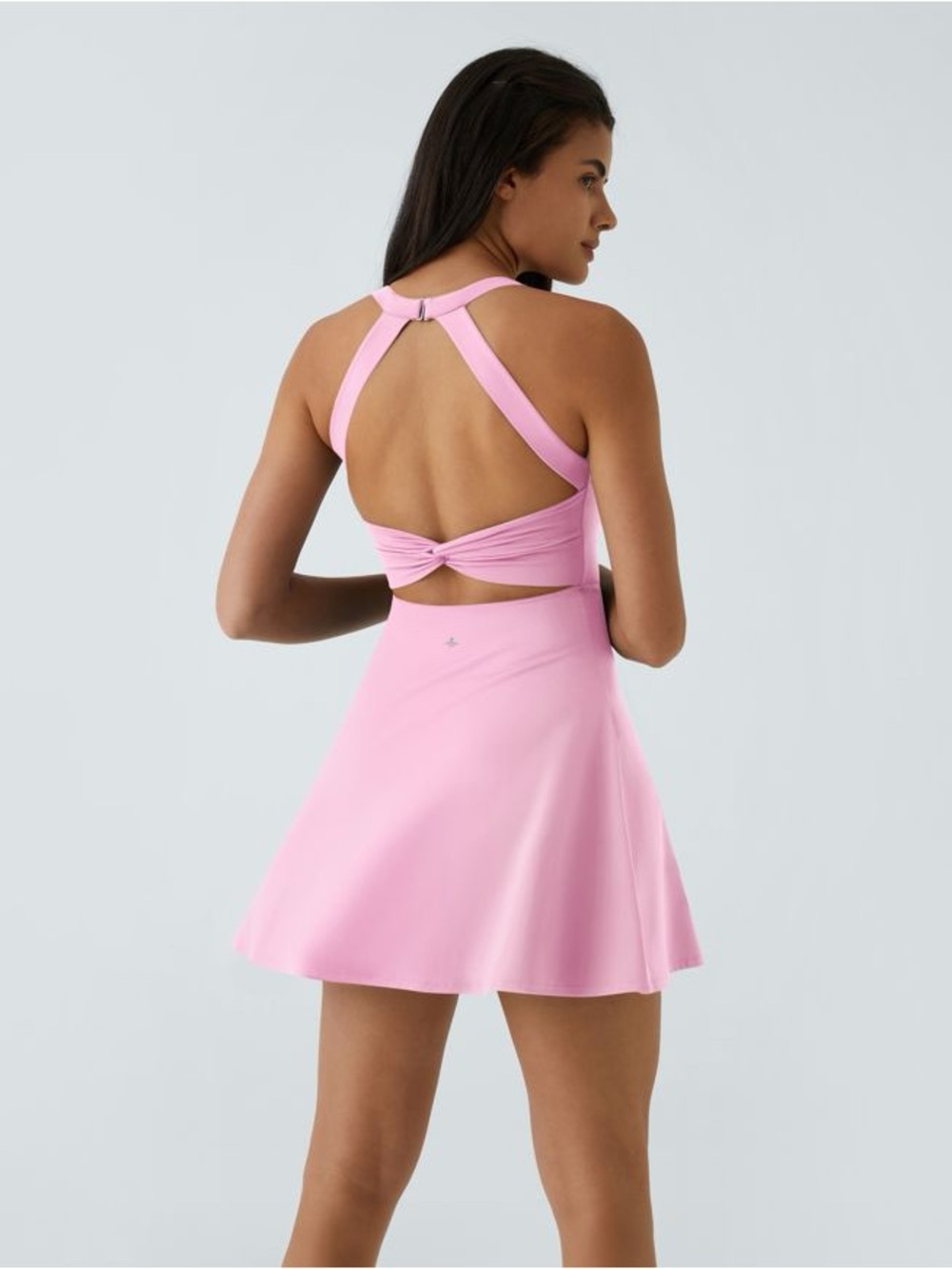HALARA Pink Twisted Open-Back A-Line Mini Dress